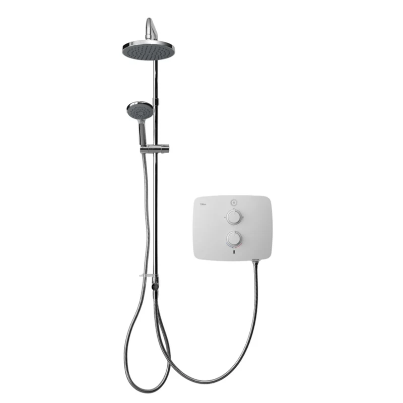 Triton T90ER White 9Kw with Chrome DuElec Diverter Kit