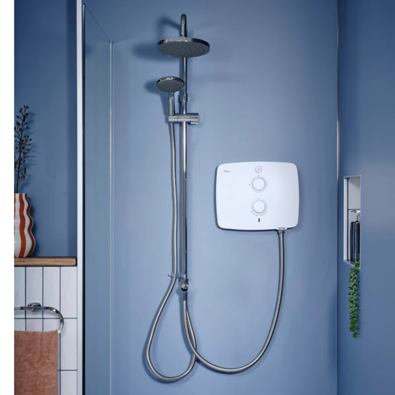 Triton T90ER White 9Kw with Chrome DuElec Diverter Kit