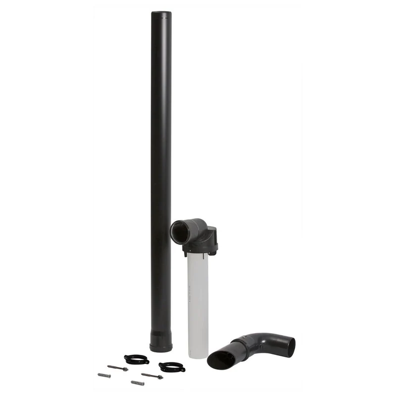 Baxi Multifit Plume Displacement Terminal Kit with 1m Extension & Bracket - Black