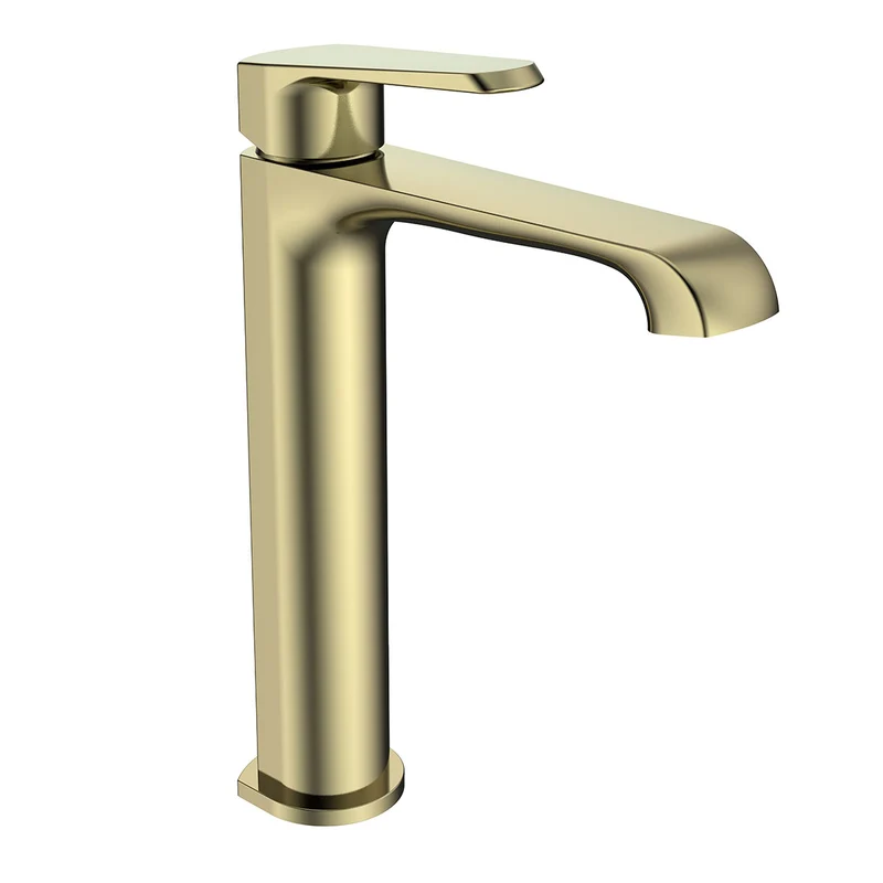 Eliseo Ricci Daytona Tall Mono Basin Mixer - Brushed Brass