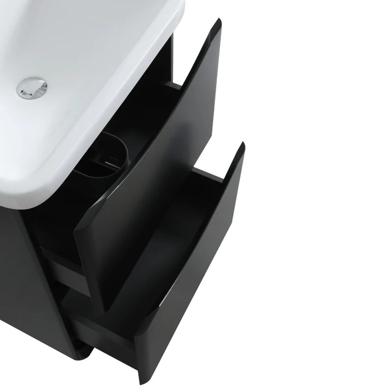 Athens 600mm Floorstanding Vanity Unit & Basin - Matt Black