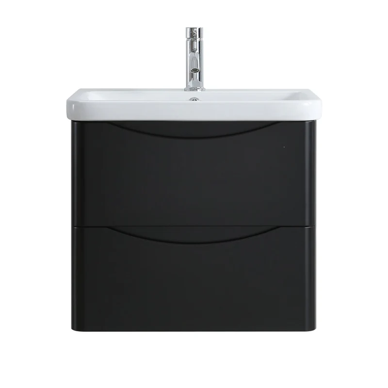 Athens 600mm Wall Hung Vanity Unit & Basin - Matt Black