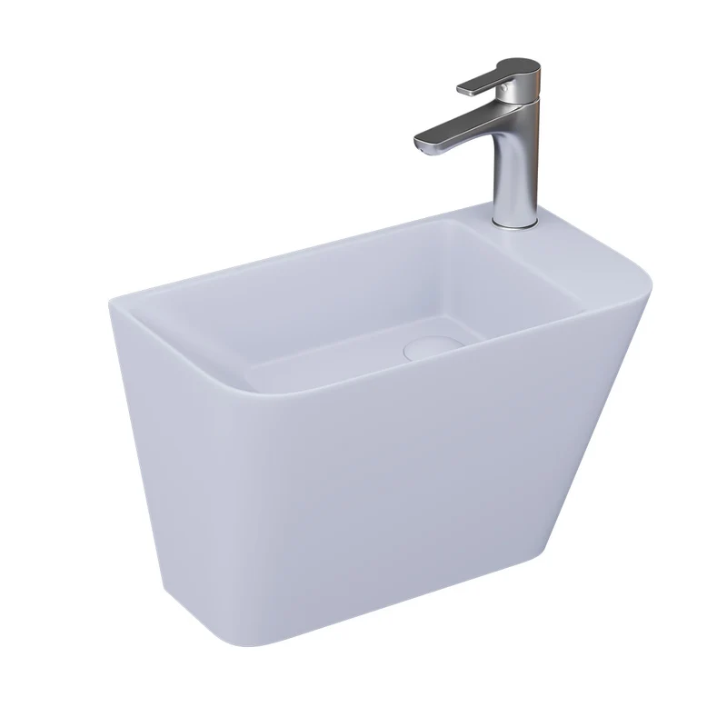Primo 28cm Wall Hung Monoblock Washbasin - Light Blue