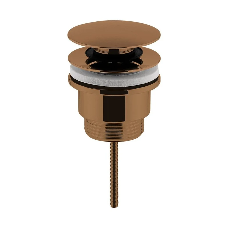 Nuie Universal Push Button Basin Waste Contemporary Brushed Bronze Brass 110x63x63mm