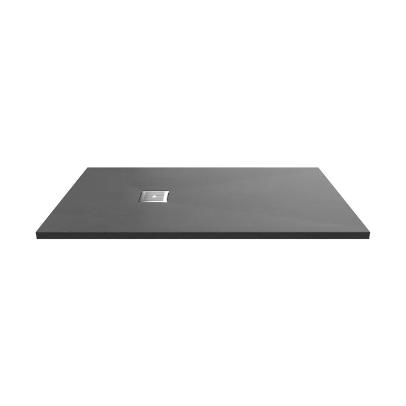 Nuie Slim Rectangular Trays Rectangular Shower Tray 1400 X 800mm Contemporary Grey Slate Acrylic Capped ABS Caco3 And Pu