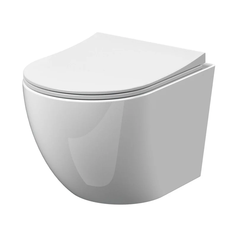 Nuie Freya Wall Hung Pan & Soft Close Seat Contemporary White Vitreous China 323x360x482mm
