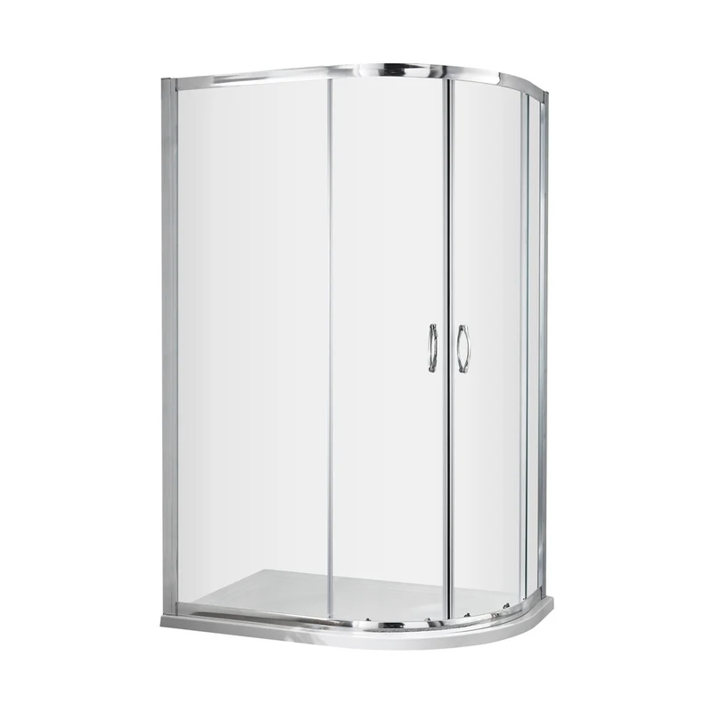 Nuie Ella 1850 X 1200 X 800mm Offset Quad Enclosure Contemporary Chrome Aluminium 1850x1180x780mm