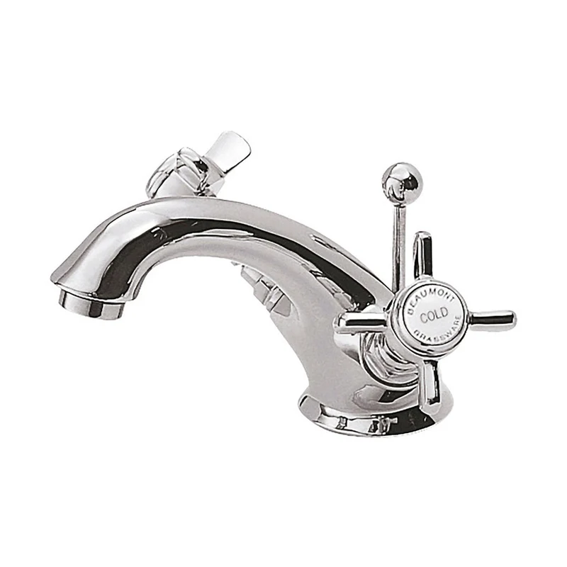 Nuie Beaumont Luxury Mono Basin Mixer Traditional Chrome Brass 112x62x197mm