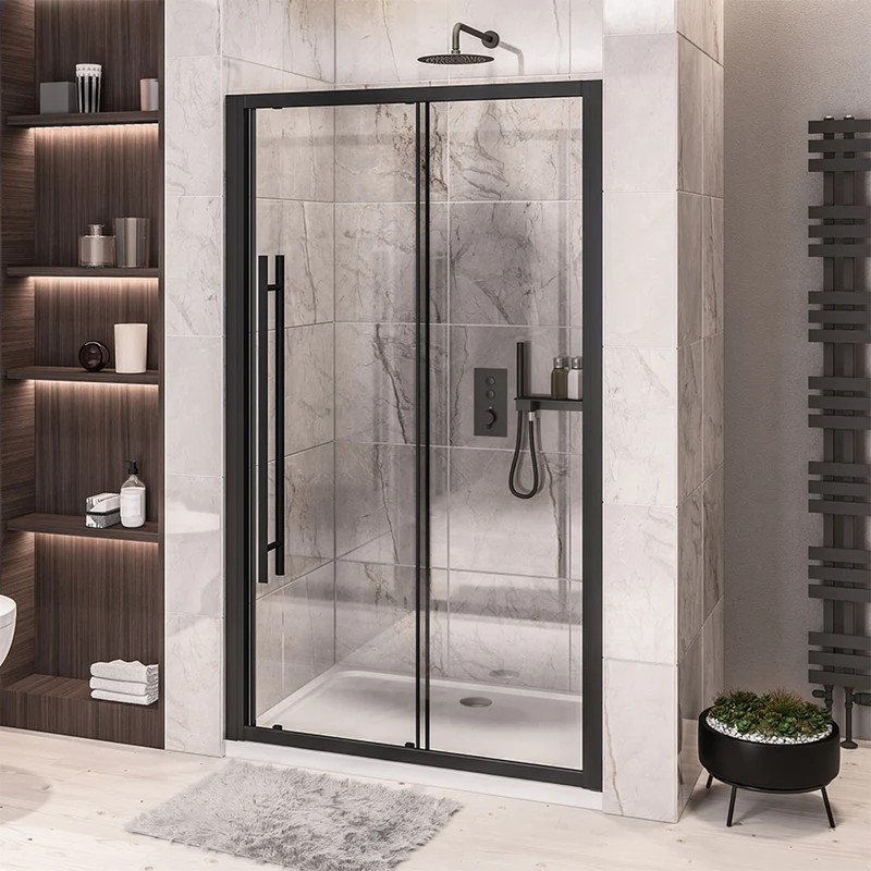 Vantage 6 1200mm Sliding Shower Door - Black