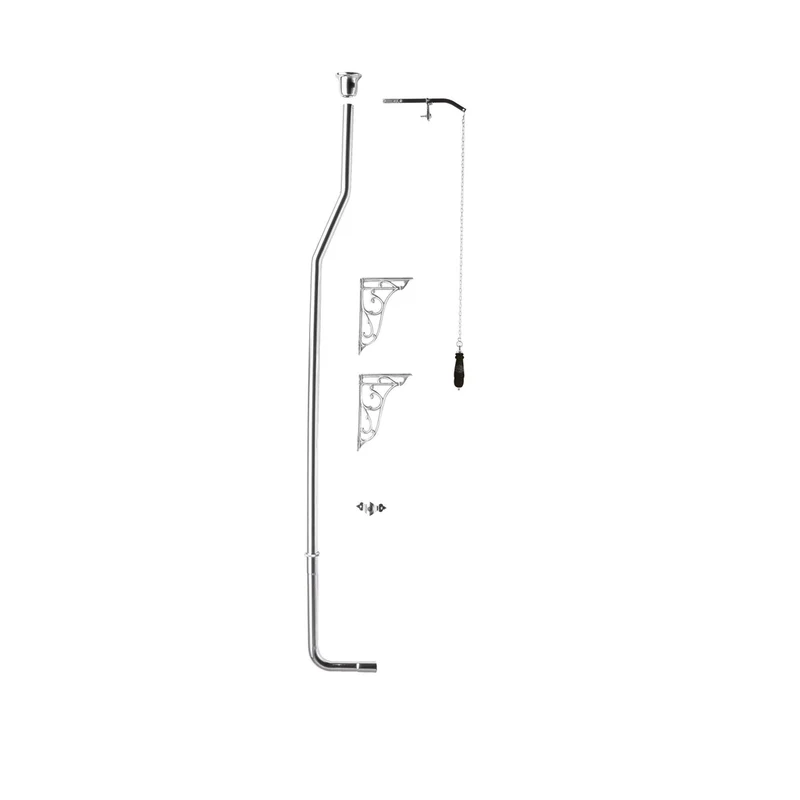 Hudson Reed Toilet Accessories High Level Flush Pipe Pack Trad Chrome Brass 1680x80x202mm