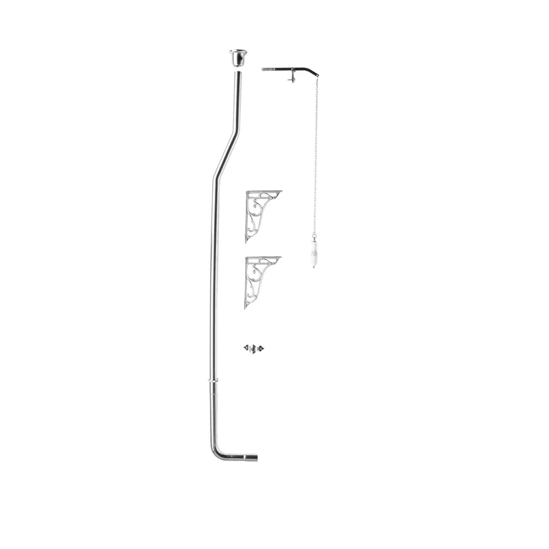 Hudson Reed Toilet Accessories High Level Flush Pipe Pack Trad Chrome Brass 1390x80x112mm