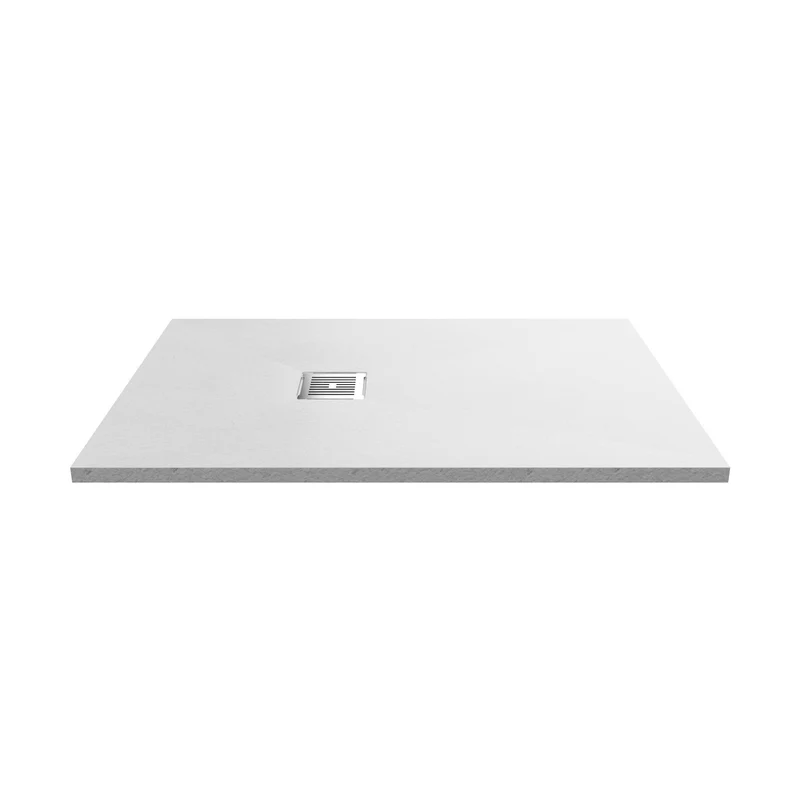 Hudson Reed Slim Rectangular Trays Rectangular Shower Tray 1200 X 800mm Contemp White Slate Acrylic Capped Abs Caco3 And Pu