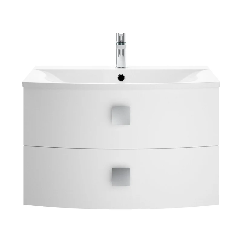 Hudson Reed Sarenna 700mm Cabinet & Basin Contemp Moon White MFC Smooth Matt 448x712x504mm