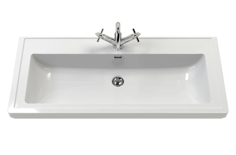 Lille 600mm Wall Hung 1 Drawer Vanity Unit & Modern Fireclay Basin With 1 Tap Hole - Coastal Grey Matt
