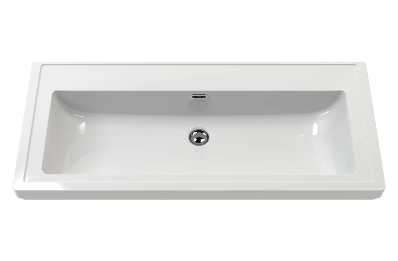 Lille 600mm Wall Hung 2 Drawer Vanity Unit & Modern Fireclay Basin With No Tap Holes - Coastal Grey Matt