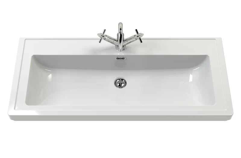 Lille 600mm Wall Hung 2 Drawer Vanity Unit & Modern Fireclay Basin With 1 Tap Hole - Coastal Grey Matt