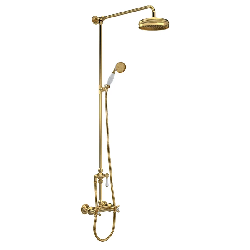 Hudson Reed Shower Kits Traditional Thermostatic Shower Valve & Kit - Brushed Brass