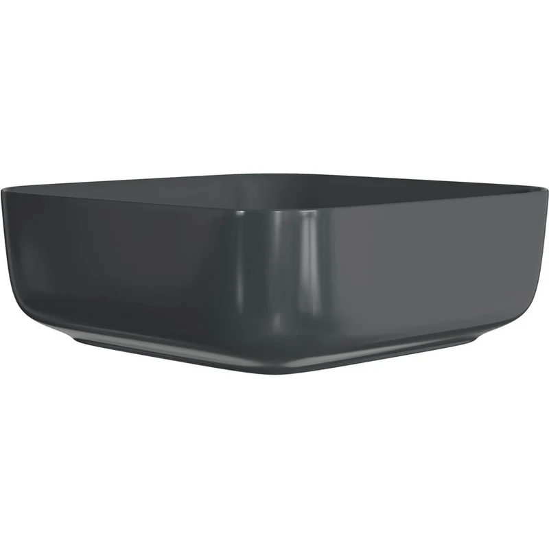 Ari Design Luxembourg 400mm Ceramic Square Washbowl & Waste - Matt Black