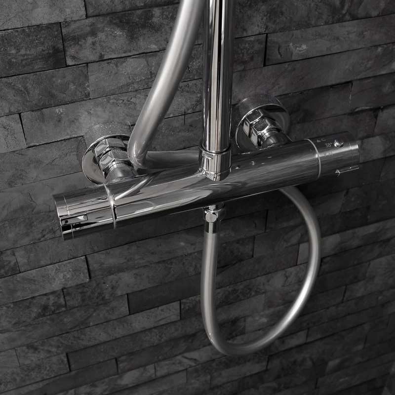 Eliseo Ricci Curve Plus Thermostatic Rain Shower with Diverter