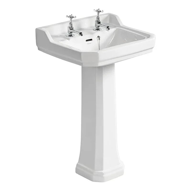 Ideal Standard Waverley Classic 560mm 2 Taphole Basin & Full Pedestal