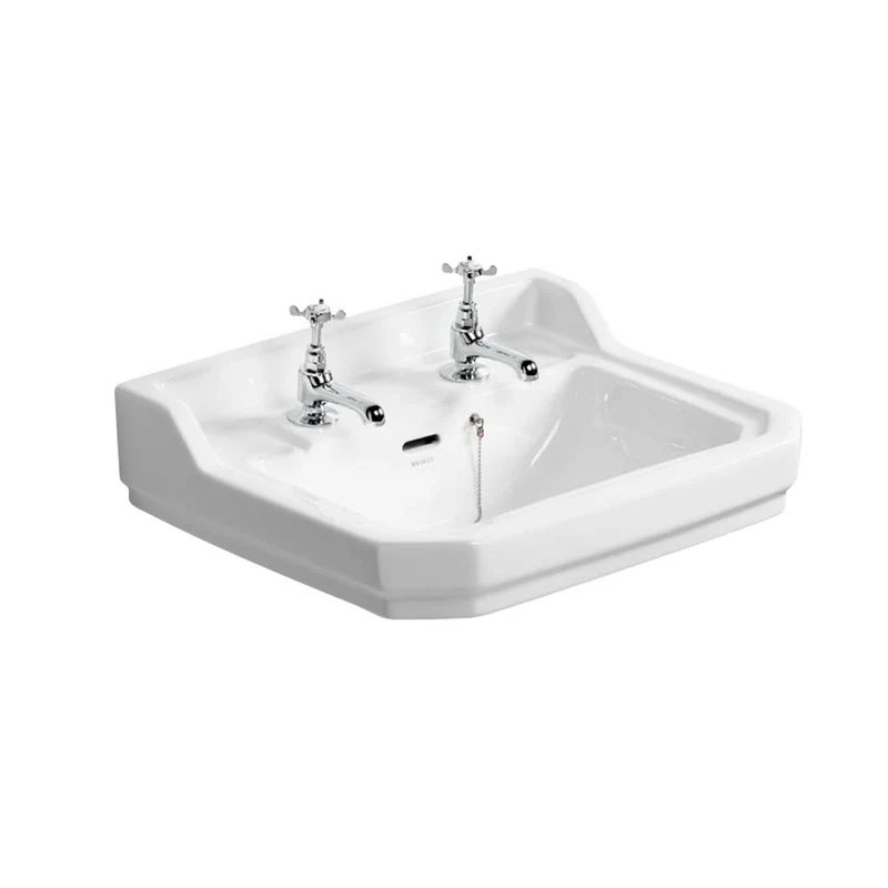 Ideal Standard Waverley Classic 560mm 2 Taphole Basin & Full Pedestal