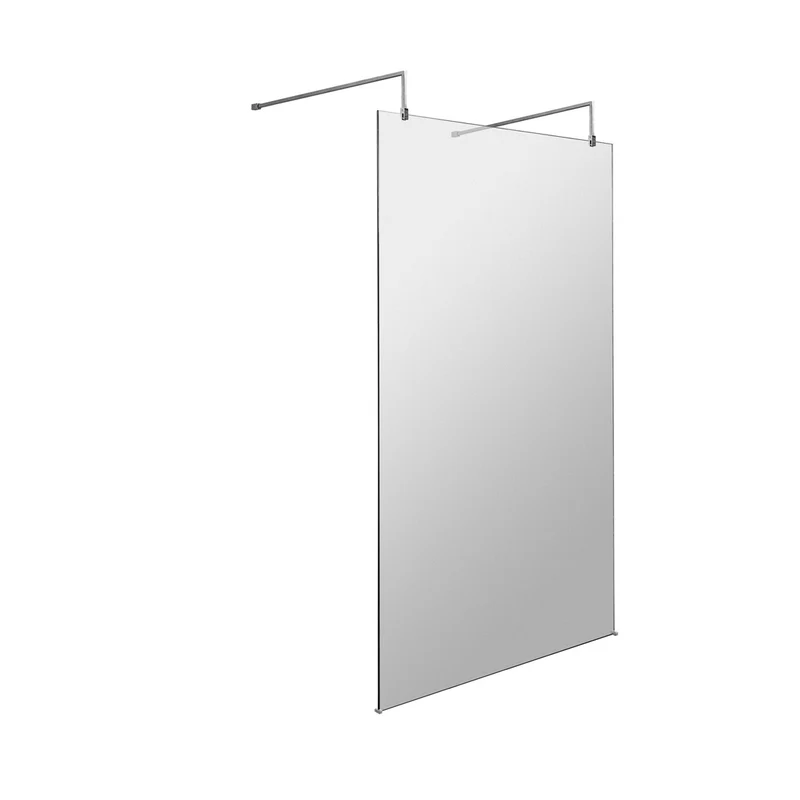 Hudson Reed Wetroom Screens 1100mm Wetroom Screen With Arms And Feet Contemp Chrome Aluminium 1950x1100x14mm