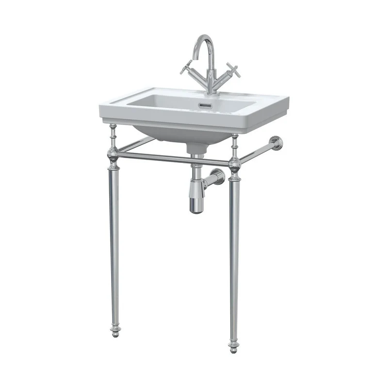 Nuie Carlton 500mm 1th Basin With Traditional Stand White Vitreous China 816x531x442mm