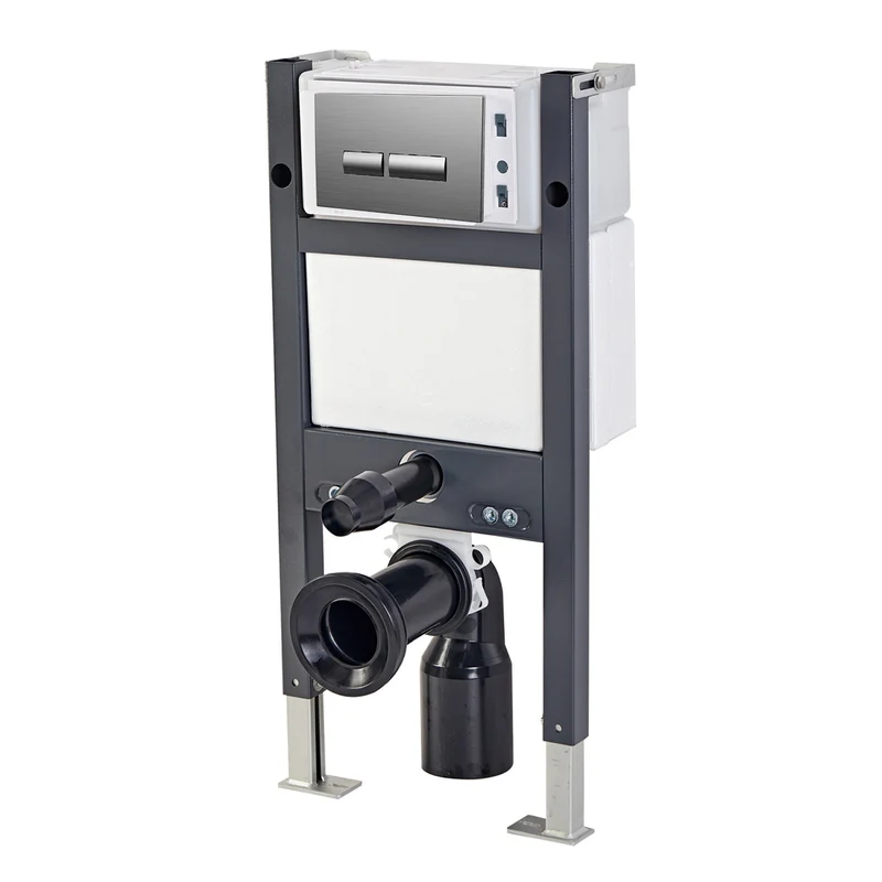 Objekt Ceramica 82cm WH WC Frame with Gun Metal Flush Plate