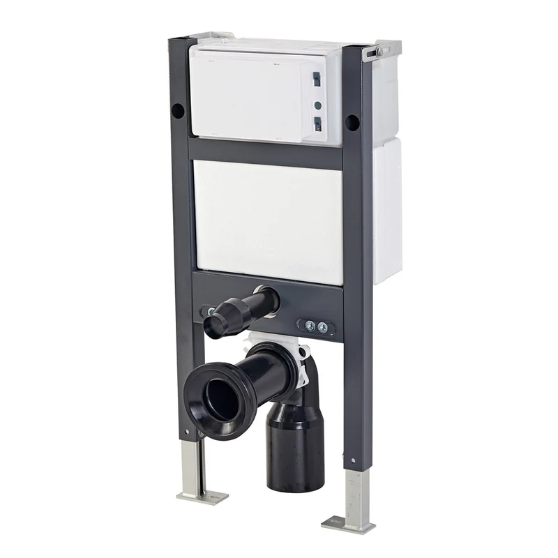 Objekt Ceramica 82cm WH WC Frame with Gun Metal Flush Plate