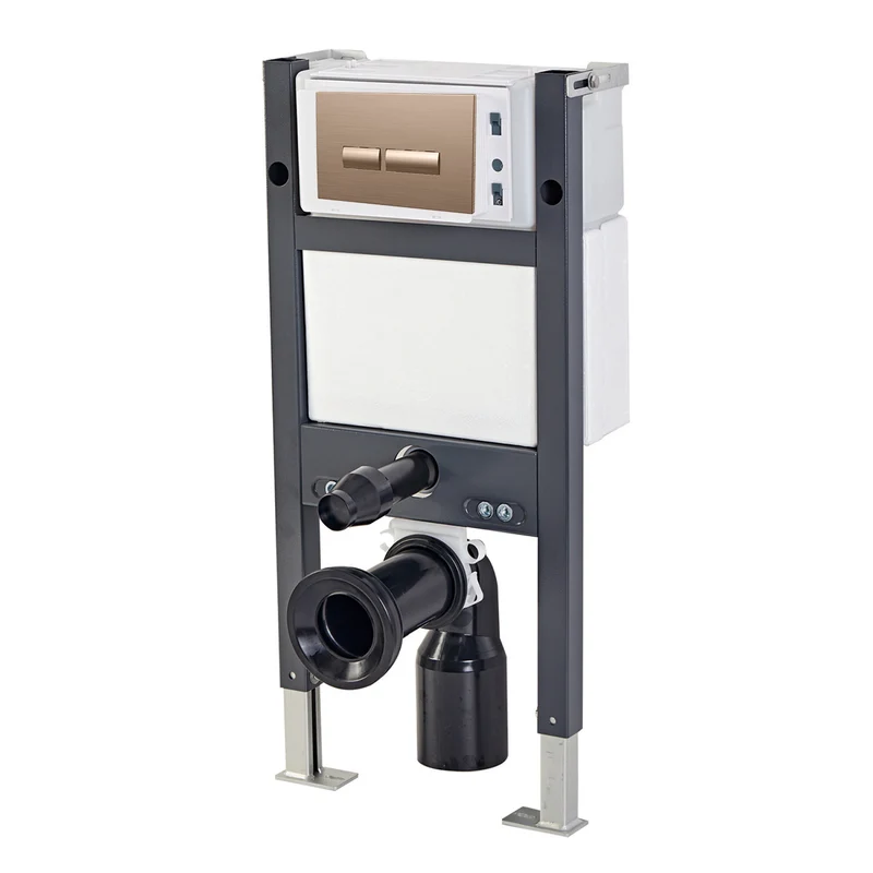 Objekt Ceramica 82cm WH WC Frame with Brushed Bronze Flush Plate