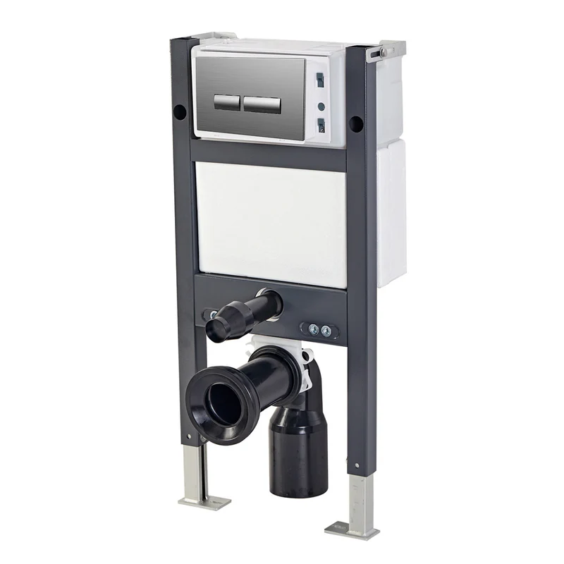 Objekt Ceramica 113cm WH WC Frame with Gun Metal Flush Plate
