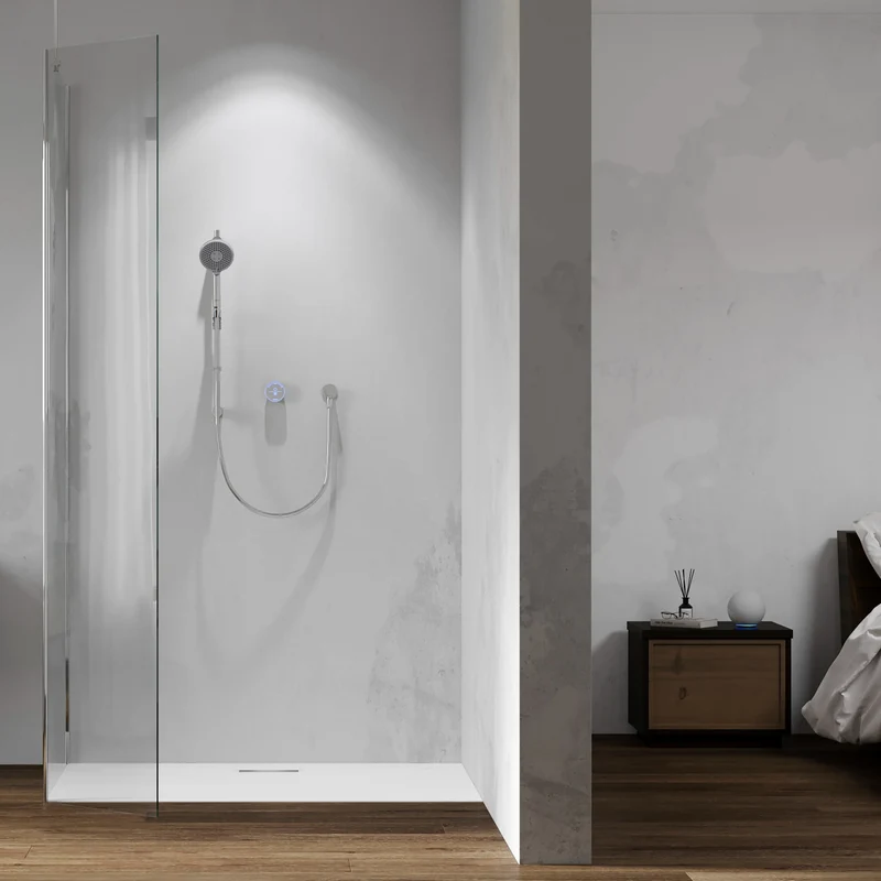 Aqualisa Smart Glo Digital Shower - Single Outlet with Riser Rail Concealed HP/Combi - Chrome