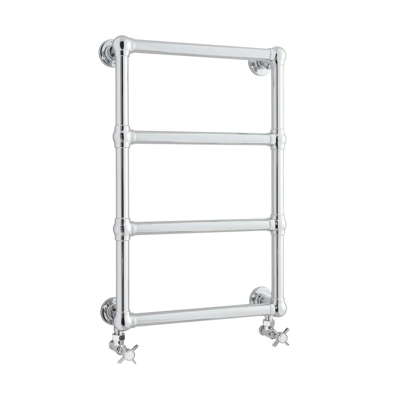 Hudson Reed Heated Towels Rails Epsom Wall Mounted Towel Rail Trad Chrome Steel 748x498x123mm