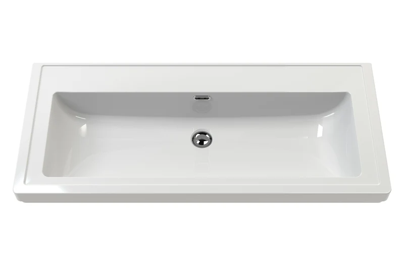 Lille 600mm Wall Hung 2 Drawer Vanity Unit & Modern Fireclay Basin With No Tap Holes - Pebble Grey Matt