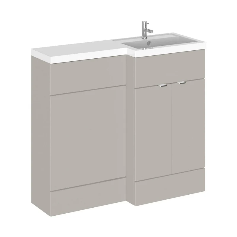 Hudson Reed Fusion 1000mm Right Hand Combination Contemp Pebble Grey MFC Smooth Matt 904x1005x355mm