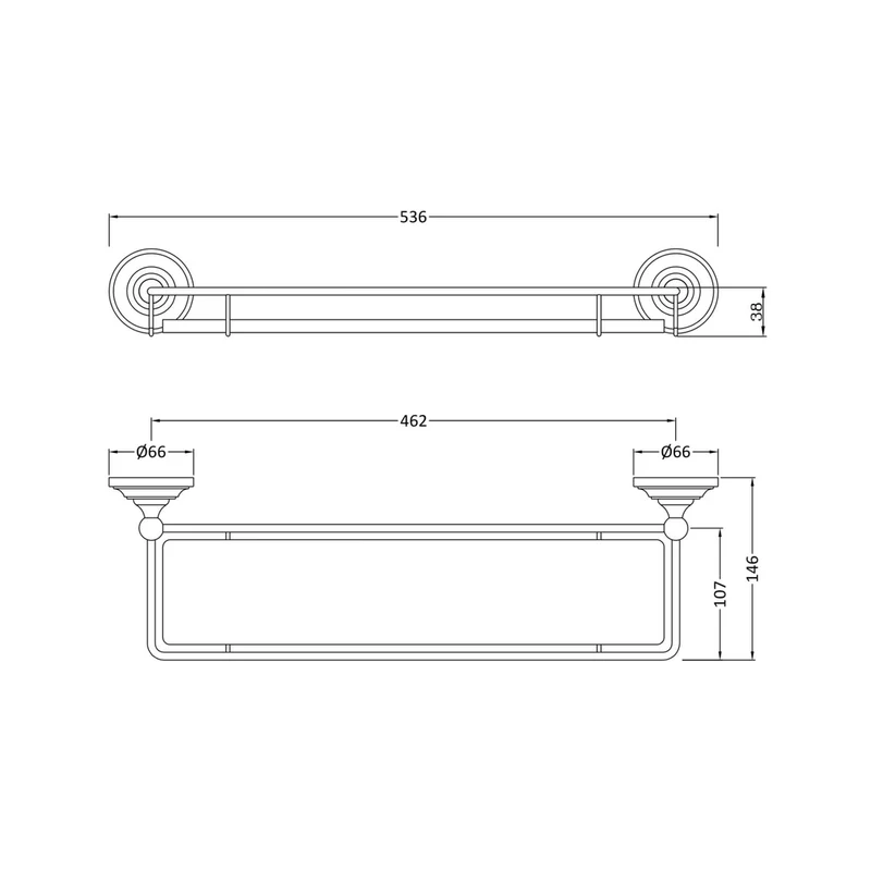 Hudson Reed Bath Wastes And Extras 3 Tier Towel Rack Trad Chrome Brass 62x466x140mm