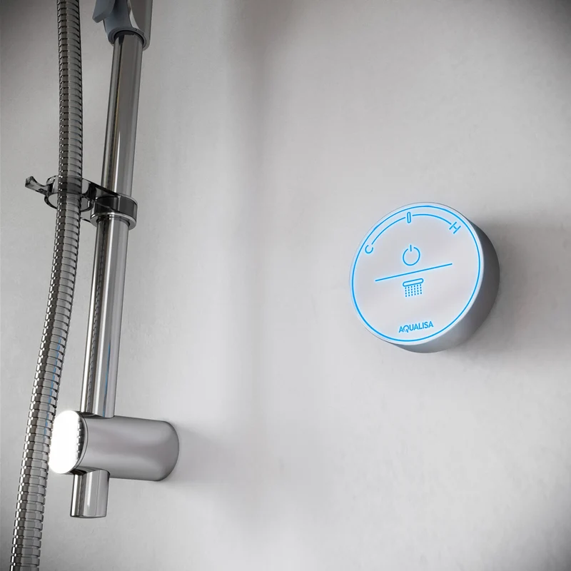 Aqualisa Smart Glo Digital Shower - Single Outlet with Riser Rail Concealed Gravity Pumped - Chrome