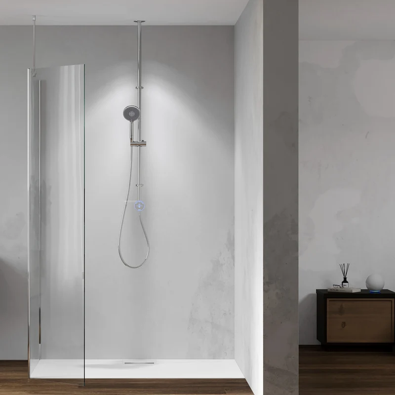 Aqualisa Smart Glo Digital Shower - Single Outlet with Riser Rail Exposed Gravity Pumped - Chrome