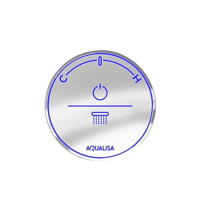 Aqualisa Smart Glo Digital Shower - Single Outlet with Riser Rail Exposed Gravity Pumped - Chrome