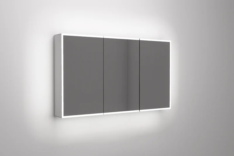 Bella LED Mirror Cabinet 1200 x 700mm Three Door Demister with Shaver and Bluetooth