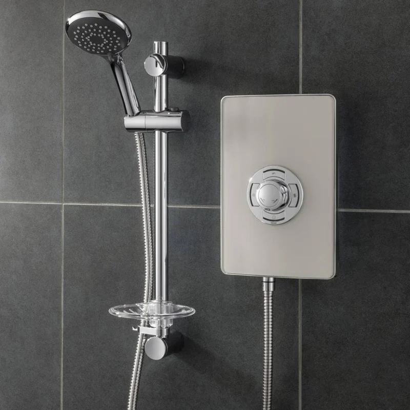 Triton Aspirante 9.5kw Electric Shower - Brushed Steel