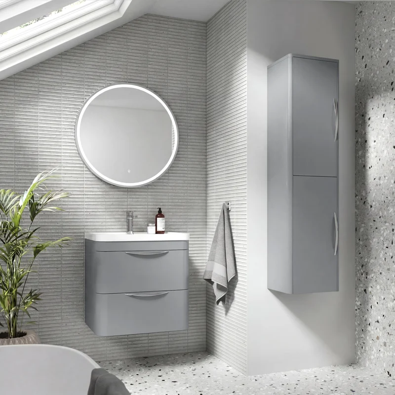Parade 350mm Wall Hung Tall Cabinet - Grey Satin