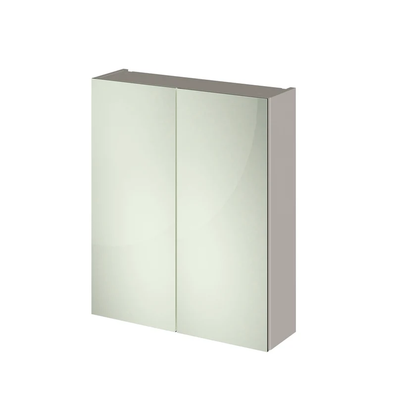 Parade 600mm Mirror Cabinet - Pebble Grey Satin
