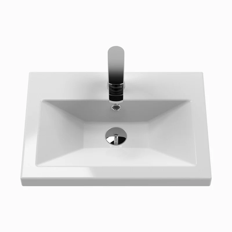 Nuie Arno Compact 500mm Floor Standing 2-door Vanity & Ceramic Basin Contemporary Midnight Blue MFC Painted Matt 840x510x360mm