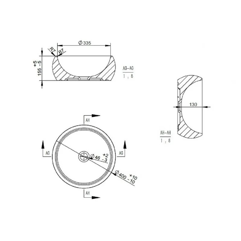 Objekt Ceramica Lomond 400mm Counter Top Basin
