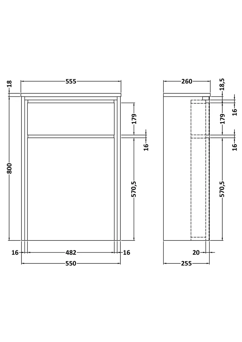 Lille 550mm Floor Standing WC Unit - Fern Green Matt