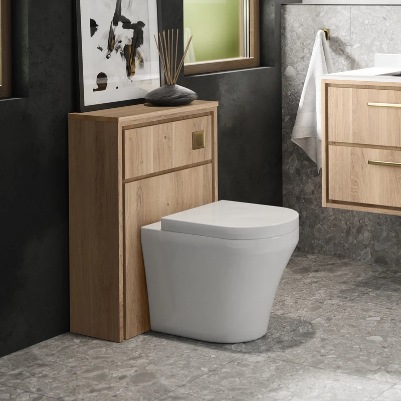Lille 550mm Floor Standing WC Unit - Bleached Oak Woodgrain