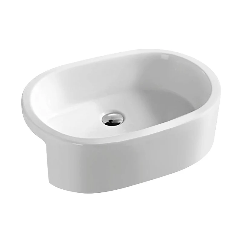 Hudson Reed Vessels Semi-recessed Basin Contemp White Vitreous China 185x570x405mm