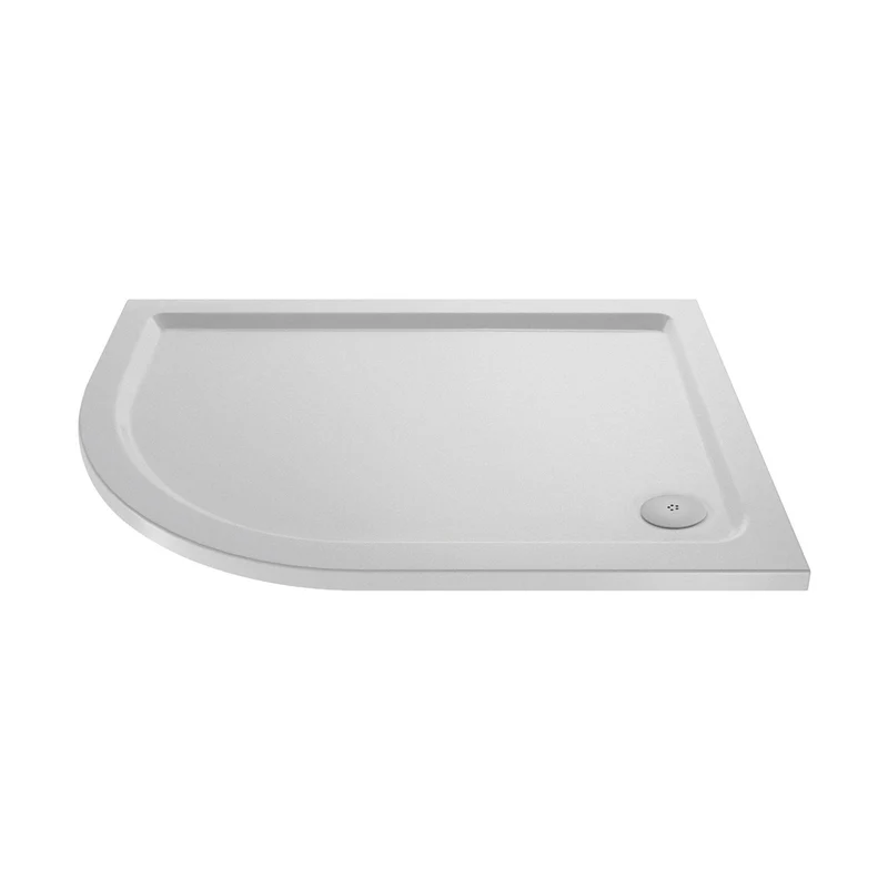 Hudson Reed Offset Quadrant Trays Slip Resistant Offset Quadrant Shower Tray Lh 1200 X 900mm Contemp European White Acrylic Capped Abs Caco3 And Pu
