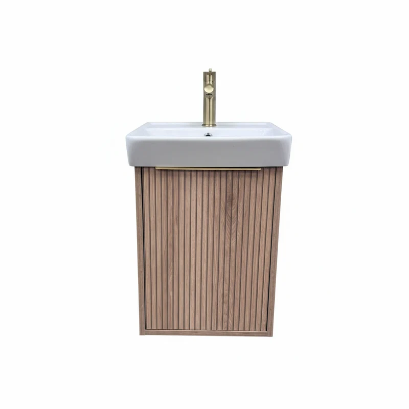 Josef Martin Lyon Cloakroom Wall Hung Vanity Unit & Inset Basin - Acousta Oak